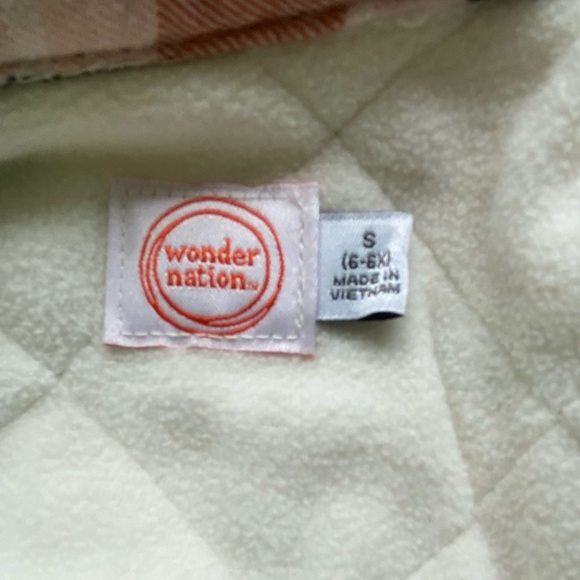 WONDER NATION Girl’s Plaid Button Down Shacket  Size: S (6-6X) - Picture 5 of 7